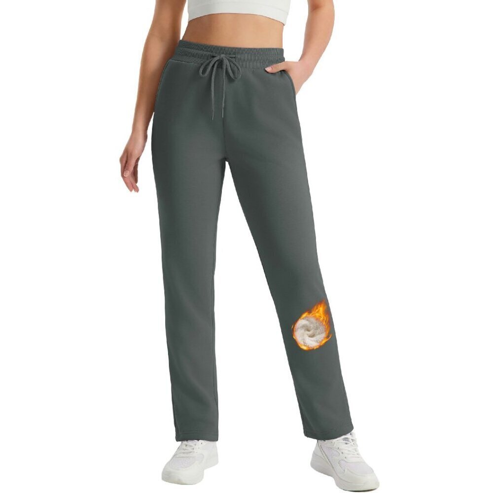 Women's Sherpa Lined Sweatpants Winter Warm Fleece Thermal Pants